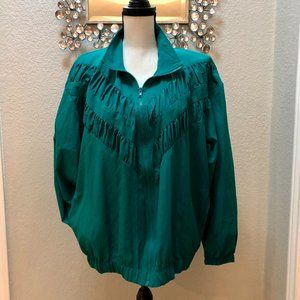Vintage Teddi Jacket Women's‎ Medium Teal 80s Retro Windbreaker Track Suit